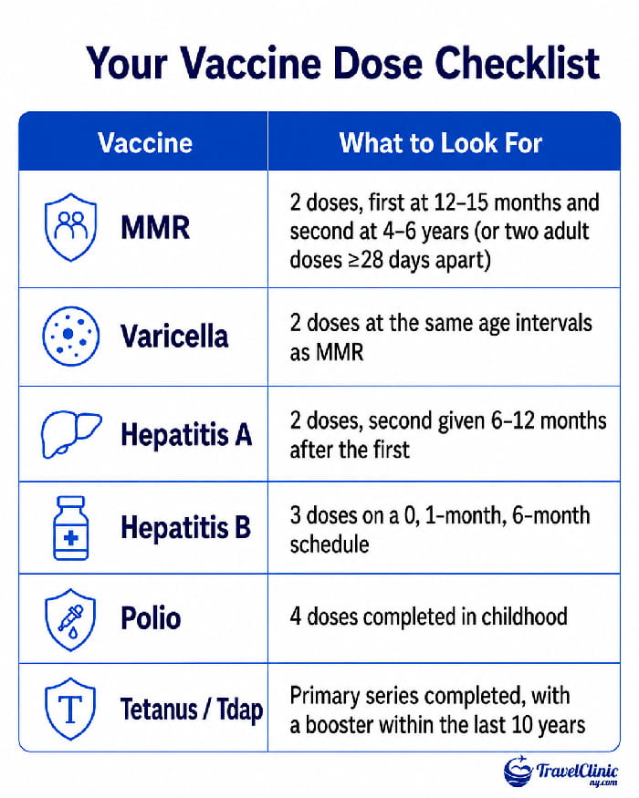 Your vaccine dose checklist